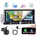 Autoradio 1 DIN Mit Kamera Android 13.0 64GB Apple Carplay GPS Navi RDS USB WIFI