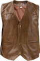 Rindslederweste Weste Western Biker Weste Rindsleder Druckknöpfe braun S - 5XL