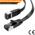 Netzwerkkabel CAT 6 Flachkabel Patchkabel RJ45 LAN Kupfer Kabel U/FTP Schwarz