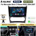 DAB+ 8-Core Android 14 AutoRadio Carplay Navi Kam für Mercedes Benz W203 2004-07