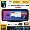 DAB+ 12.3" 4+64G Android 15 Autoradio Carplay Bluetooth 5.0 für Smart Fortwo 453