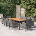 Polyrattan Essgruppe 11tlg Lounge Outdoor Gartenset Gartengarnitur Sitzgruppe