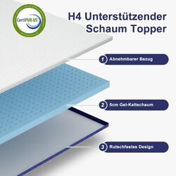7.5CM 5CM Matratzenauflage Matratzentopper 90 140x200 160x200 180x200 H2 H3 H4