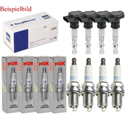 4x BERU Zündspule +4x NGK Zündkerze Laser Iridium passend für VW Touran 1T1 1T2