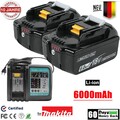 2X 18V 6000mAh Akku Für Makita BL1850 BL1830 LXT BL1860B Led Anzeige / Ladegerät