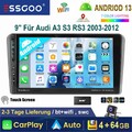 DAB+ 4+64G Für Audi A3 S3 RS3 8P 8V 9" Carplay Android 13 Autoradio GPS USB +KAM