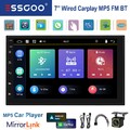 2 DIN Autoradio 7 Zoll Apple Carplay Android Auto FM Bluetooth 7 Farben +Kamera