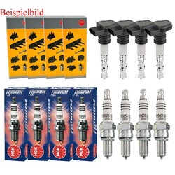 4x NGK Zündspule +4x Zündkerze Iridium IX passend für Nissan Almera Tino V10