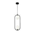 Maytoni Ring Pendelleuchte, Hängeleuchte 2x G9 Schwarz Weiss Glas