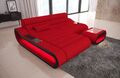 Sofa Ecksofa Couch Polsterecke CONCEPT L Form Mikrofaser Rot Modern Ottomane LED