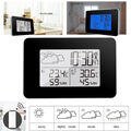 LCD Digitale Wecker Wetterstation Funkuhr Thermometer Innen-Außensensor Uhr
