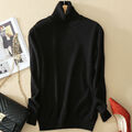 Pullover Damen Kaschmir Rollkragen Strickpullover Feinstrick-Pullover Pulli
