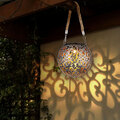 Solarleuchte Außenlampe Gartenleuchte Hängelampe Hanfseil orientalisch Kugel LED