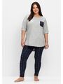 sheego Damen Pyjama-Set Set aus Shirt und Leggings