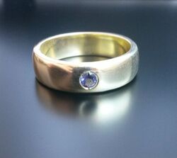 Edelstahl Ehering Iolith Edelstein Gr. 18 Schmuck Verlobung Freundschaftsring