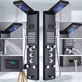 Schwarz Duschpaneel LED Duscharmatur Edelstahl Duschset Regendusche Duschsäule