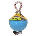 Jolly Ball Romp-n-Roll 10 cm Hellblau (Heidelbeerenduft) für Hunde mit Seil