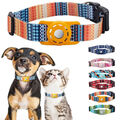 Haustier Halsband Print Hundehalsband Katzenhalsband mit GPS Tracker Schutzhülle