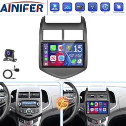 Android 15 Apple Carplay Autoradio GPS NAVI BT für Chevrolet Aveo T300 2011-2016
