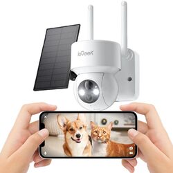 ieGeek 2K Solar Überwachungskamera Aussen Akku 355°/120° PTZ solar Kamera WLAN