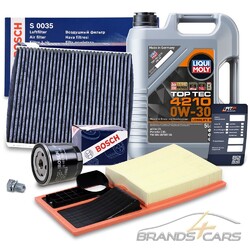 BOSCH INSPEKTIONSPAKET+5l LIQUI MOLY FÜR SEAT IBIZA 6J SKODA VW POLO 9N 6R 1.4# # # INKL. ÖLABLASS-SCHRAUBE MIT DICHTRING # # #