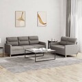 vidaXL 2-tlg. Sofagarnitur mit Kissen Taupe Stoff