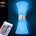 Außen LED Wand Spot Lampe RGB Fernbedienung Leuchte Veranda dimmbar Beleuchtung