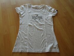 Alpha Industries Mädchen Damen T-Shirt weiß Gr S