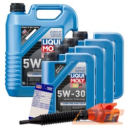 4x 1 L + 5 L = 9 LITER LIQUI MOLY LONGTIME HIGH TECH 5W-30 MOTOR-ÖL MOTOREN-ÖL### INKL. ÖLWECHSEL-ANHÄNGER + EINFÜLLTRICHTER ###