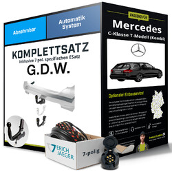 Für MERCEDES C T-Modell Typ S205 Anhängerkupplung abnehmbar +eSatz 7pol 14- KitTIPP - Die Montage ab 449,- Euro gleich mitbestellen!
