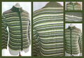 Damen Strickjacke Strickweste Jacke Weste Cardigan grün gestreift Gr. 40-42 M-L