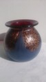 Knollig, Dale Tiffany, rot, mit ummanteltem, blauem und Aventurin, Glas, Vase