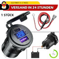 Auto Steckdose Dual PD & QC 3.0 USB Ladegerät Buchse Motorrad KFZ Einbau 12V-24V