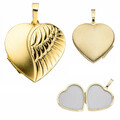 Medaillon 333 echt Gold Herz 30 mm groß Anhänger 8 Karat Gelbgold 2 Fotos neu