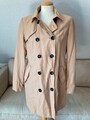 ONLY stylisher Kurz Mantel TRENCH Gr M Beige Creme XL Knöpfe 2reihig Top Tipp!