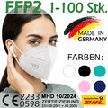 FFP2 Maske schwarz weiß 5x 10x 20x 50x 100x Stück Masken EU CE Atemschutzmasken