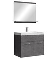 Badezimmer Badmöbel-Set Montreal 02 60cm Waschbecken Dunkelgrau - Unterschrank W
