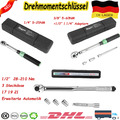 Drehmomentschlüssel 5-210Nm Set 1/2" 3/8" 1/4" Teleskopratsche div. Varianten