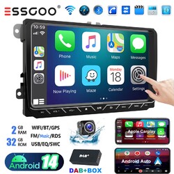 DAB+ Für VW Golf 5 6 Caddy Polo Jetta EOS Android 14 CarPlay Autoradio KAM 2+32G
