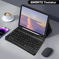 Für Samsung Galaxy Tab A9+ A8 S9 FE S6 Lite QWERTZ Bluetooth Tastatur Maus Hülle