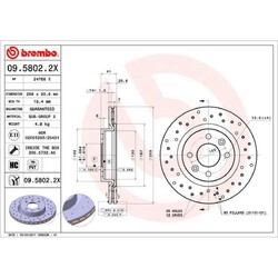 Bremsscheibe BREMBO 09.5802.2X, 1 Stück