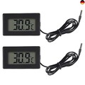 AITRIP 2 Stück digitales LCD-Thermometer, Temperaturmonitor mit externer Sonde 
