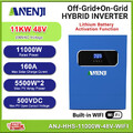 11000W Hybrid Solar Wechselrichter On/Off-Grid Dual MPPT 160A 230Vac 500V 48V