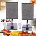 Tischlampe 2er Set mit 2 USB-Ladefunktion Touch Dimmbar Nachttischlampe Moderne