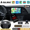 DAB+ 4+64G Android 15 Autoradio Carplay Kam Navi für Seat Leon 5F1 5F5 2012-2020