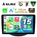 DAB 64G Android 15 CarPlay Autoradio Für Citroen C1 Peugeot 108 Toyota Aygo GPS