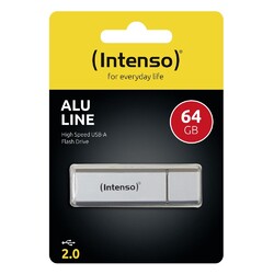 Intenso USB Stick 64GB Speicherstick Alu Line silber