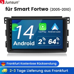Carplay Android14 2+64G Autoradio GPS Navi Für Benz Smart Fortwo 451 454 2005-10