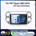 Autoradio Für VW Tiguan 2007-2016 Carplay Android 13 SWC RDS GPS NAVI DAB+ 2+64G