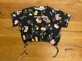 H&M Mädchen T-Shirt schwarz mit Blumenprint Gr. 158/164
